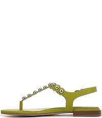 Naturalizer 27 EDT Nara Textured Leather Studded Thong Flat Sandals