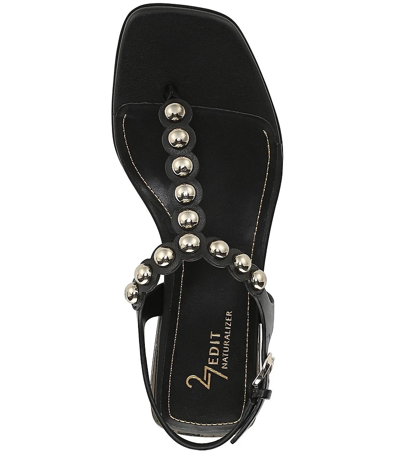 Naturalizer 27 EDIT Nara Leather Studded Thong Flat Sandals