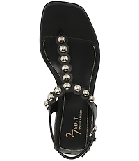 Naturalizer 27 EDIT Nara Leather Studded Thong Flat Sandals