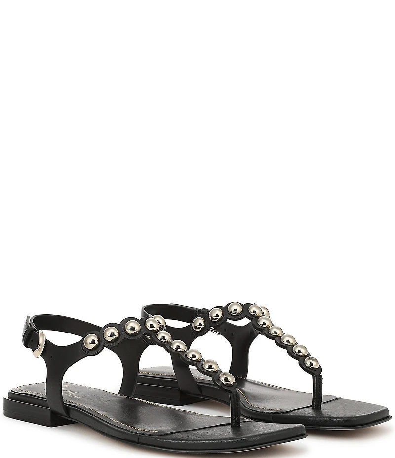 Naturalizer 27 EDIT Nara Leather Studded Thong Flat Sandals