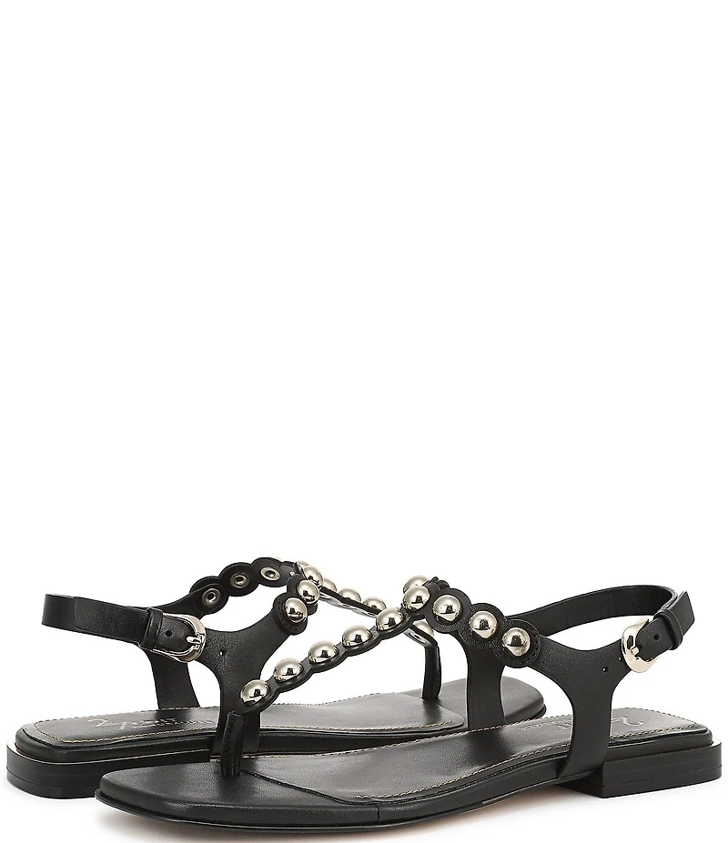 Naturalizer 27 EDIT Nara Leather Studded Thong Flat Sandals