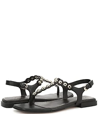 Naturalizer 27 EDIT Nara Leather Studded Thong Flat Sandals