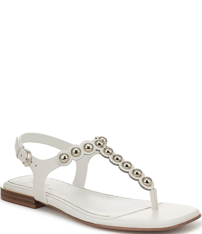Naturalizer 27 EDIT Nara Leather Studded Thong Flat Sandals