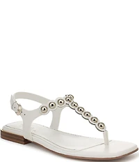 Naturalizer 27 EDIT Nara Leather Studded Thong Flat Sandals