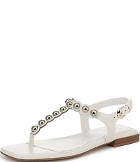 Naturalizer 27 EDIT Nara Leather Studded Thong Flat Sandals