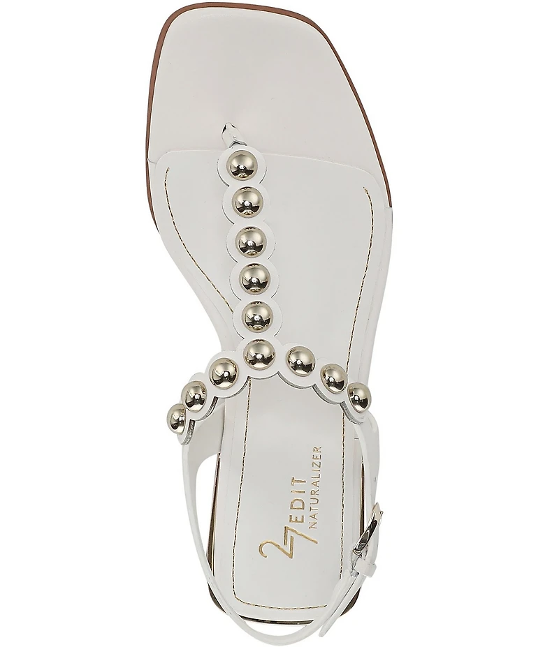 Naturalizer 27 EDIT Nara Leather Studded Thong Flat Sandals