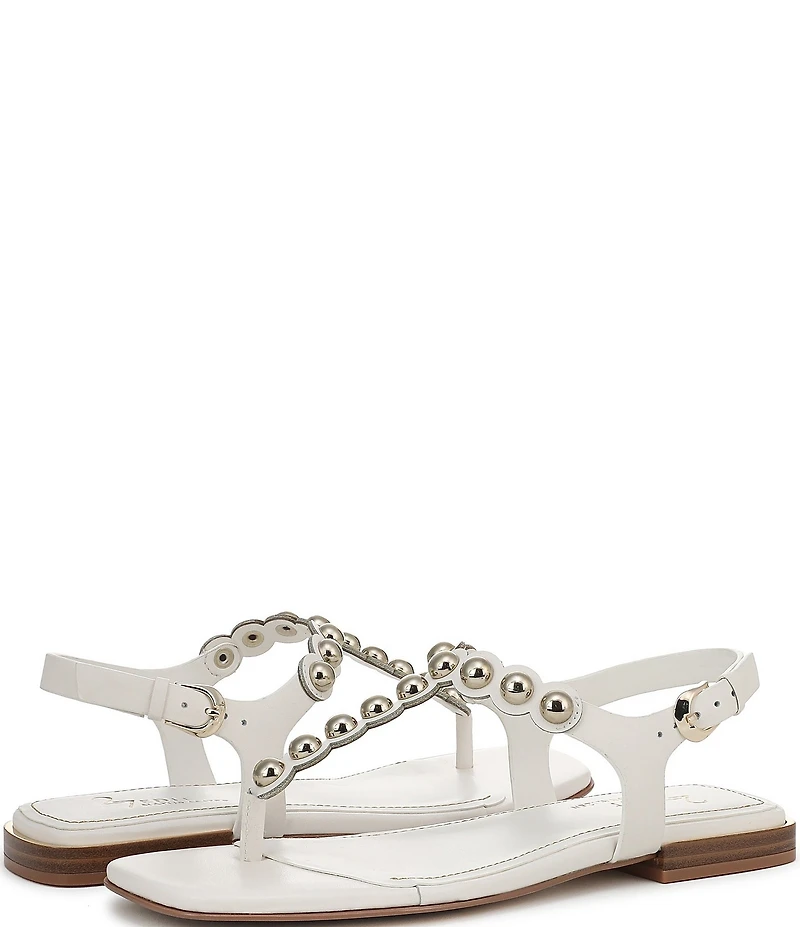 Naturalizer 27 EDIT Nara Leather Studded Thong Flat Sandals