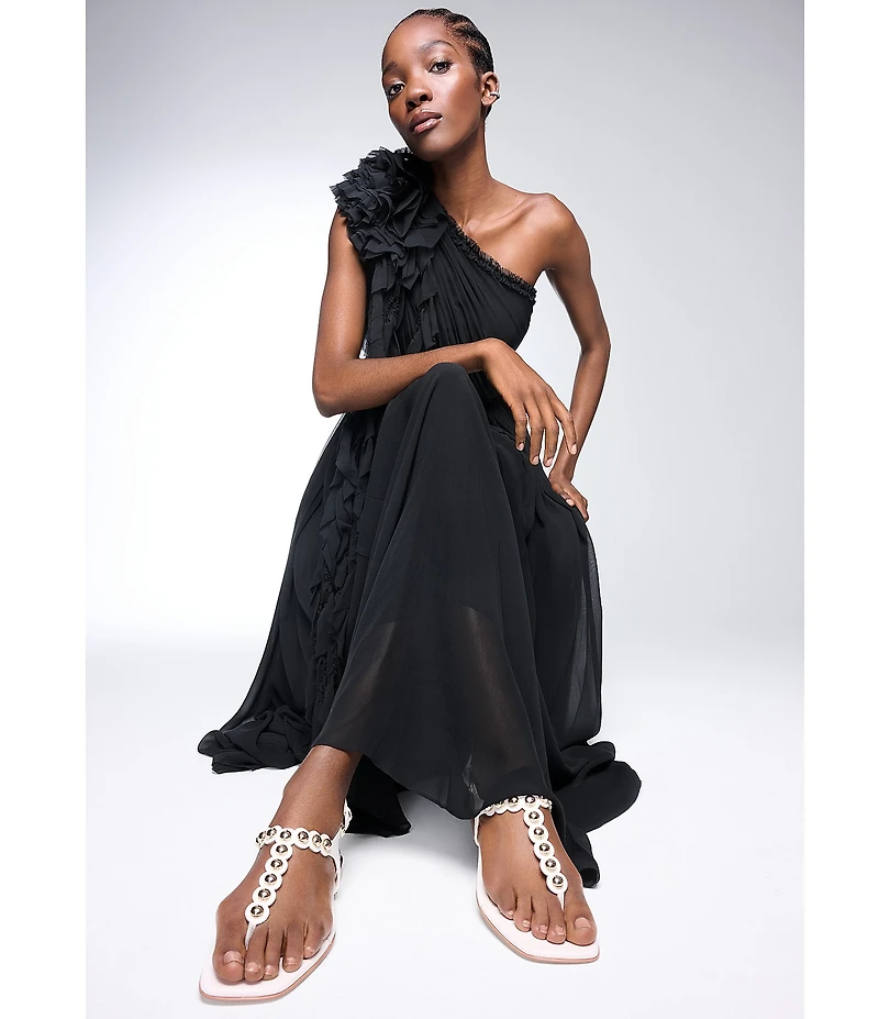 Naturalizer 27 EDIT Nara Leather Studded Thong Flat Sandals