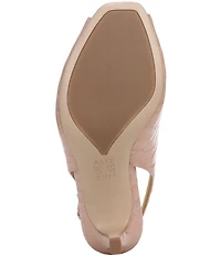 Naturalizer Alexa Croco Embossed Leather Peep Toe Slingback Dress Heels