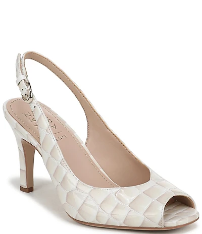 Naturalizer Alexa Croco Leather Peep Toe Slingback Dress Pumps