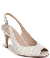Naturalizer Alexa Croco Leather Peep Toe Slingback Dress Pumps