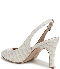 Naturalizer Alexa Croco Leather Peep Toe Slingback Dress Pumps
