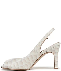 Naturalizer Alexa Croco Leather Peep Toe Slingback Dress Pumps
