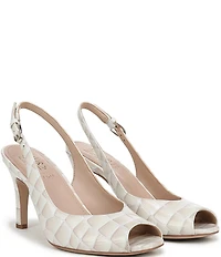 Naturalizer Alexa Croco Leather Peep Toe Slingback Dress Pumps