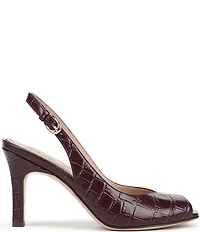 Naturalizer Alexa Croco Print Leather Peep Toe Slingback Dress Pumps