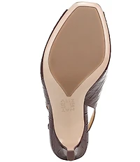 Naturalizer Alexa Croco Print Leather Peep Toe Slingback Dress Pumps