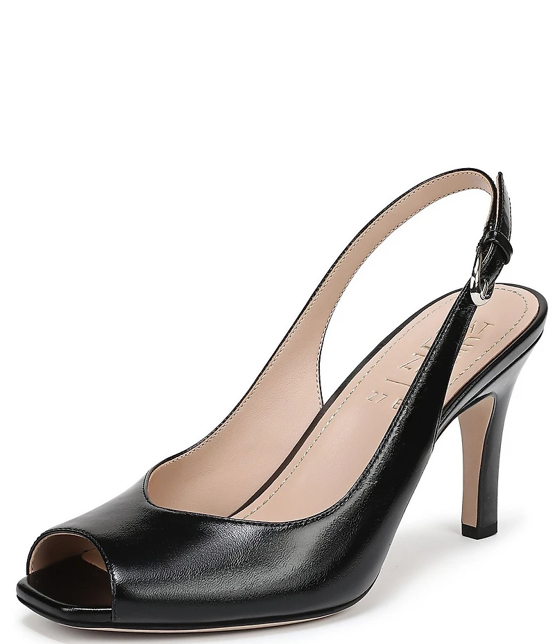 Naturalizer Alexa Leather Peep Toe Slingback Dress Heels