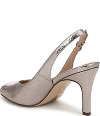 Naturalizer Alexa Snake Embossed Metallic Leather Peep Toe Slingback Dress Pumps