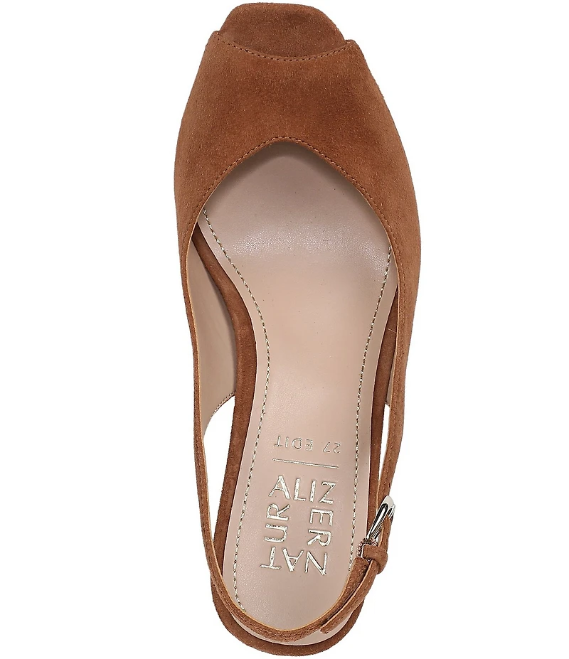 Naturalizer Alexa Suede Peep Toe Slingback Dress Pumps