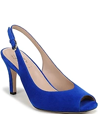 Naturalizer Alexa Suede Peep Toe Slingback Dress Pumps