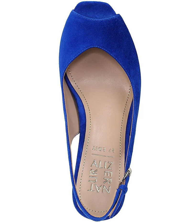 Naturalizer Alexa Suede Peep Toe Slingback Dress Pumps