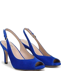 Naturalizer Alexa Suede Peep Toe Slingback Dress Pumps