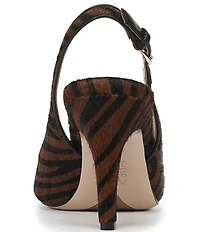 Naturalizer Alexa Zebra Print Calf Hair Peep Toe Slingback Dress Pumps
