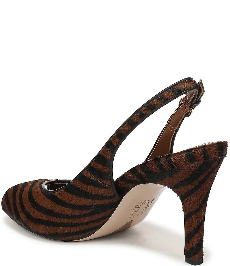 Naturalizer Alexa Zebra Print Calf Hair Peep Toe Slingback Dress Pumps