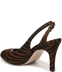 Naturalizer Alexa Zebra Print Calf Hair Peep Toe Slingback Dress Pumps