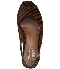 Naturalizer Alexa Zebra Print Calf Hair Peep Toe Slingback Dress Pumps