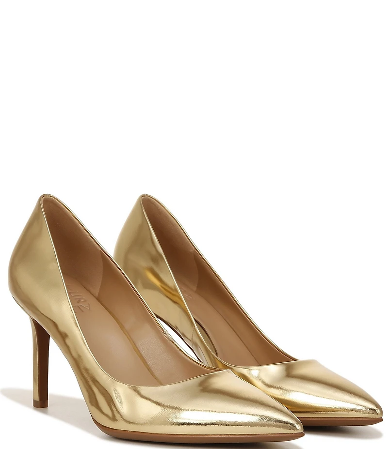 Naturalizer Anna Patent Metallic Mirror Leather Pointed Toe Pumps