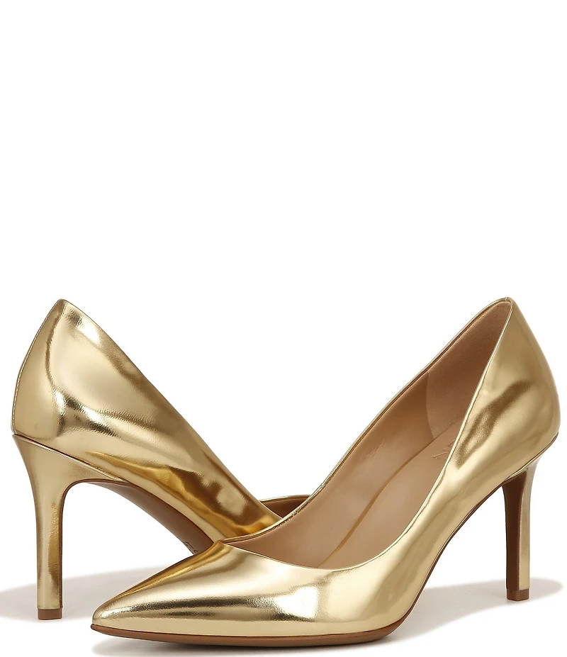Naturalizer Anna Patent Metallic Mirror Leather Pointed Toe Pumps