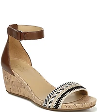 Naturalizer Areda Ankle Strap Woven Wedge Sandals