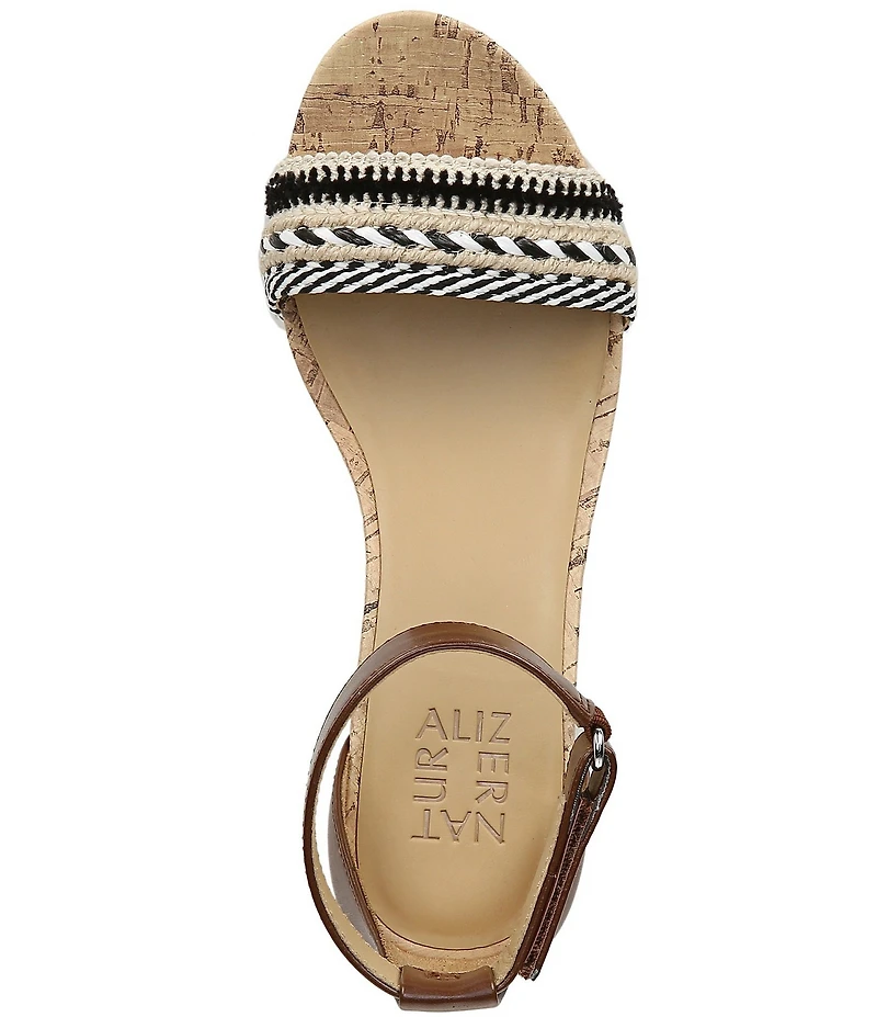 Naturalizer Areda Ankle Strap Woven Wedge Sandals