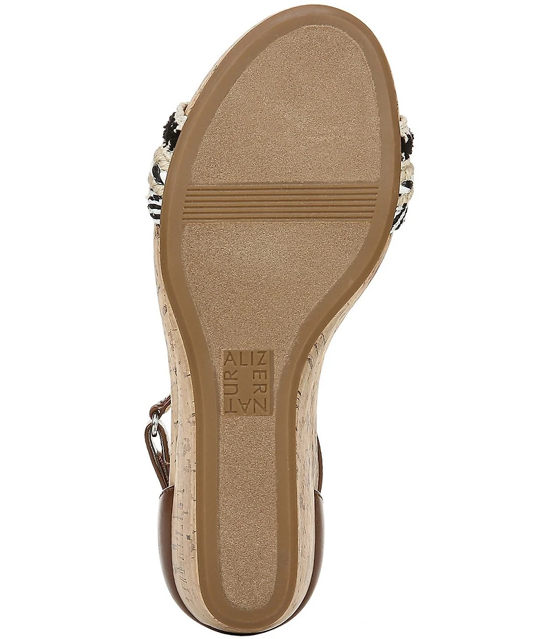 Naturalizer Areda Ankle Strap Woven Wedge Sandals