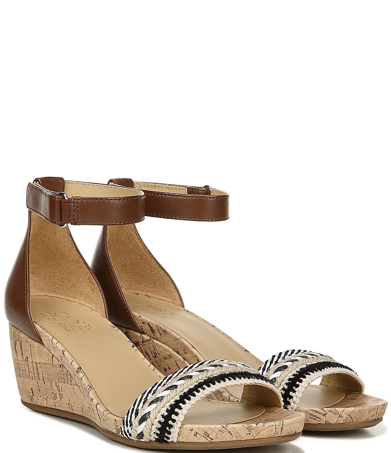 Naturalizer Areda Ankle Strap Woven Wedge Sandals