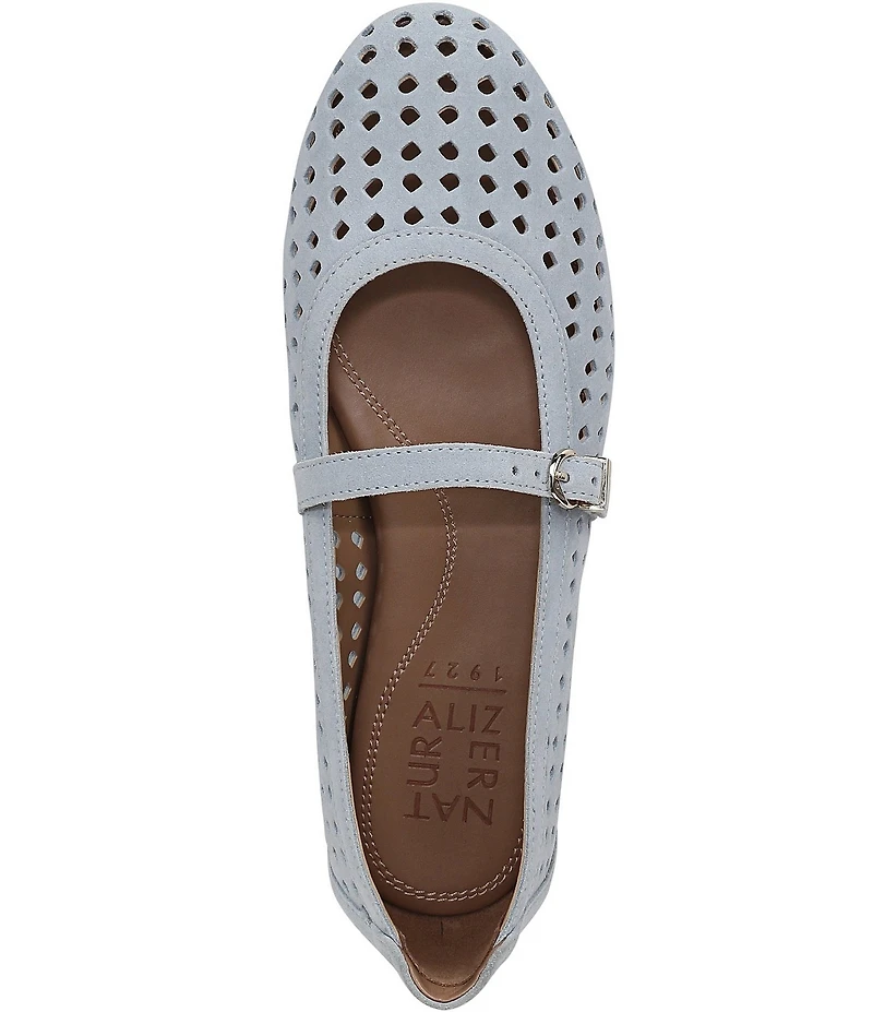 Naturalizer Aria Perforated Suede Mary Jane Flats
