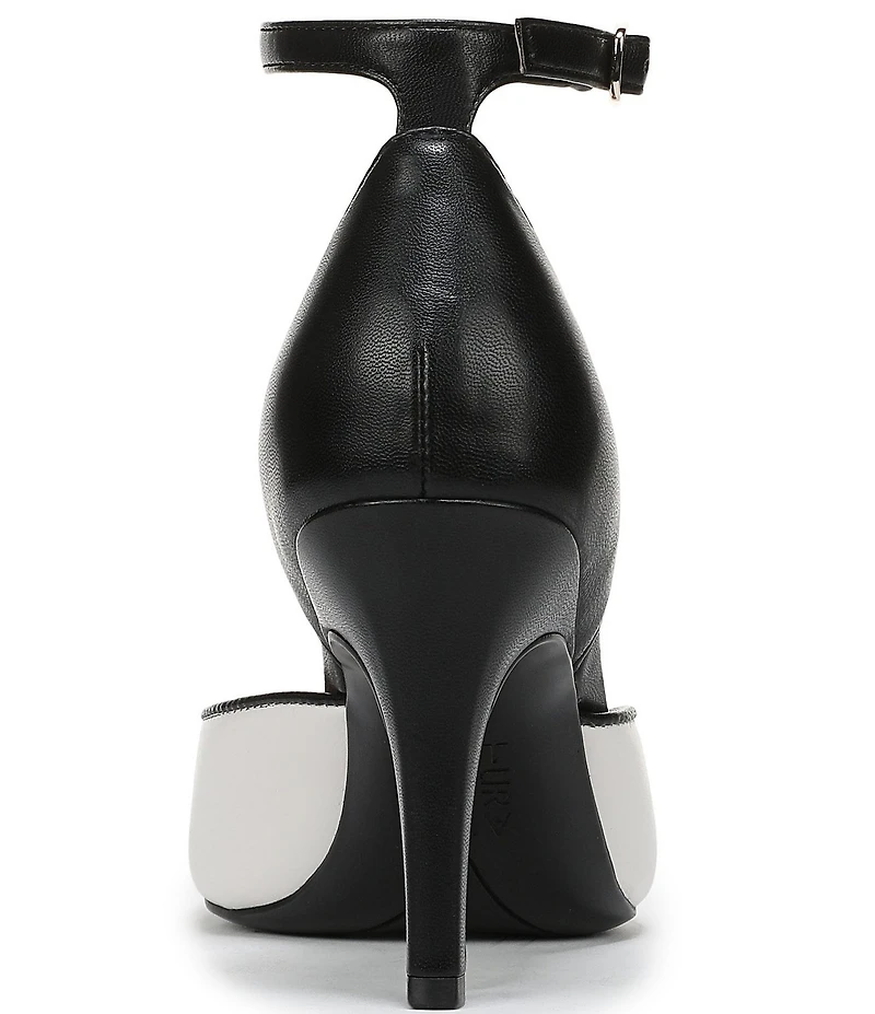 Naturalizer Asha Leather Ankle Strap Peep Toe Dress Pumps