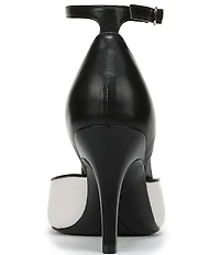 Naturalizer Asha Leather Ankle Strap Peep Toe Dress Pumps