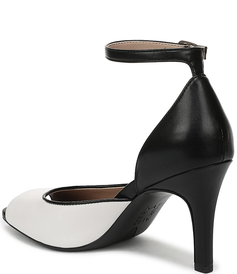 Naturalizer Asha Leather Ankle Strap Peep Toe Dress Pumps