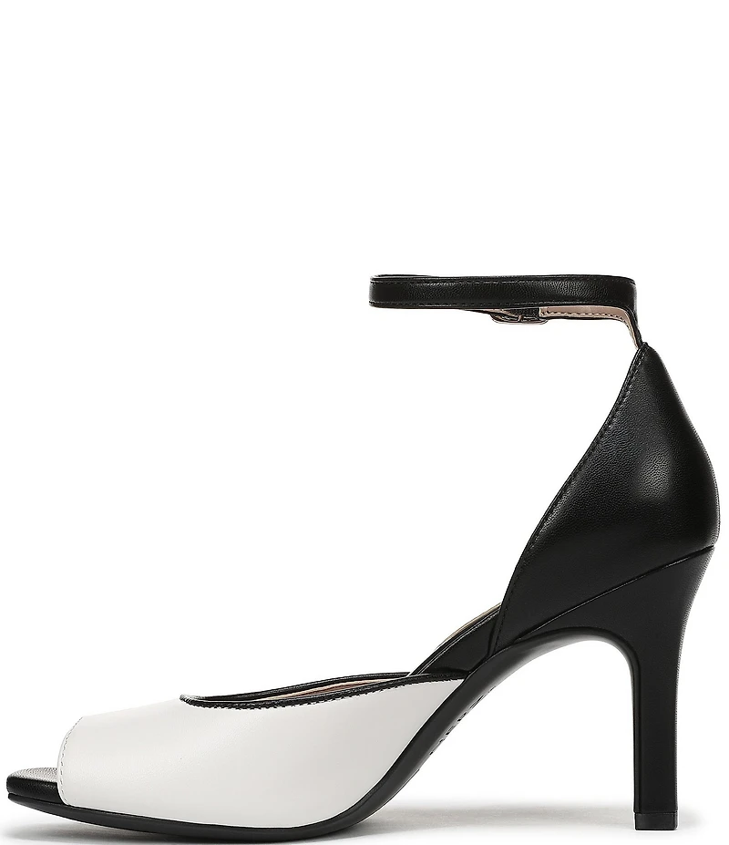 Naturalizer Asha Leather Ankle Strap Peep Toe Dress Pumps