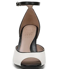 Naturalizer Asha Leather Ankle Strap Peep Toe Dress Pumps