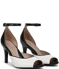 Naturalizer Asha Leather Ankle Strap Peep Toe Dress Pumps