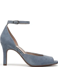 Naturalizer Asha Suede Ankle Strap Peep Toe Dress Pumps