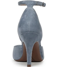 Naturalizer Asha Suede Ankle Strap Peep Toe Dress Pumps