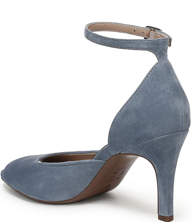 Naturalizer Asha Suede Ankle Strap Peep Toe Dress Pumps