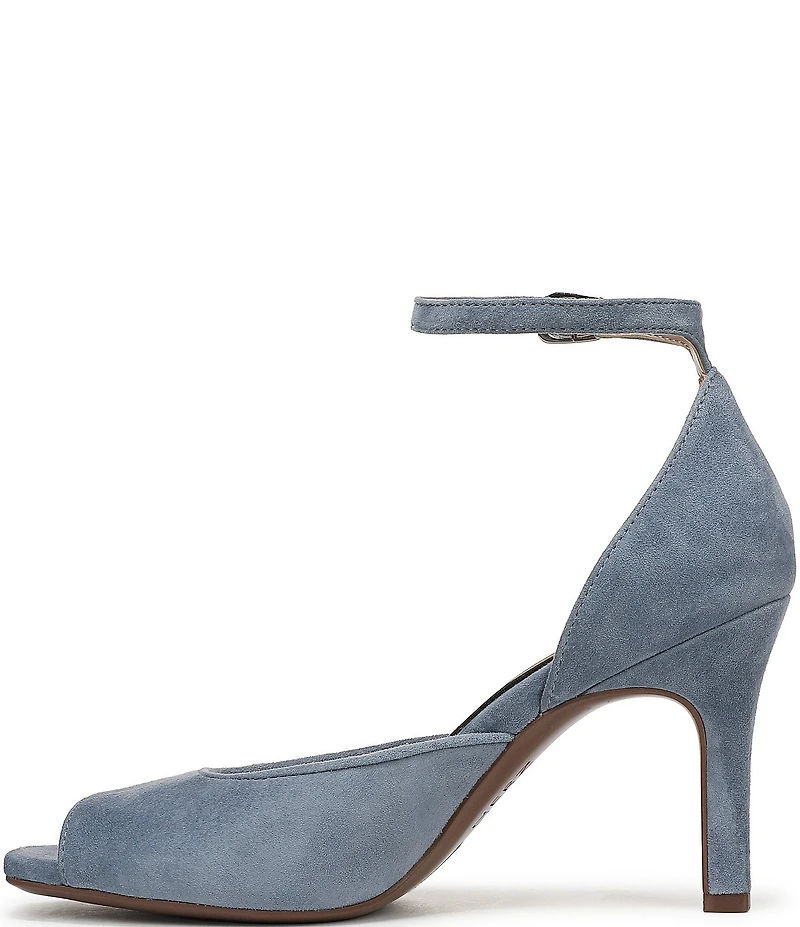 Naturalizer Asha Suede Ankle Strap Peep Toe Dress Pumps