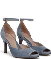 Naturalizer Asha Suede Ankle Strap Peep Toe Dress Pumps