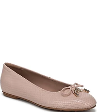 Naturalizer Ashlyn Snake Embossed Leather Bow Ballet Flats