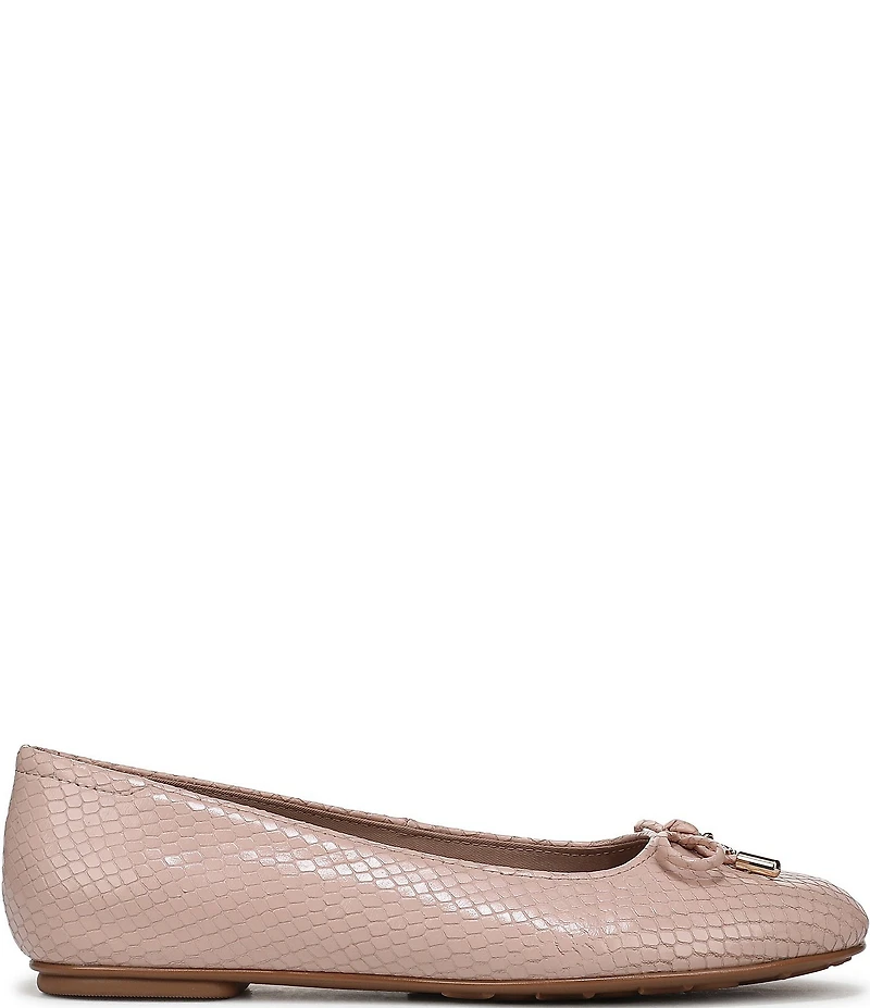 Naturalizer Ashlyn Snake Embossed Leather Bow Ballet Flats